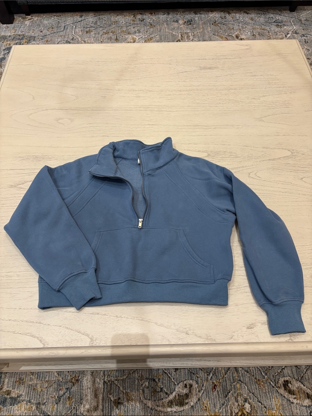 Women's Blue Half-Zip Pullover Sweatshirt